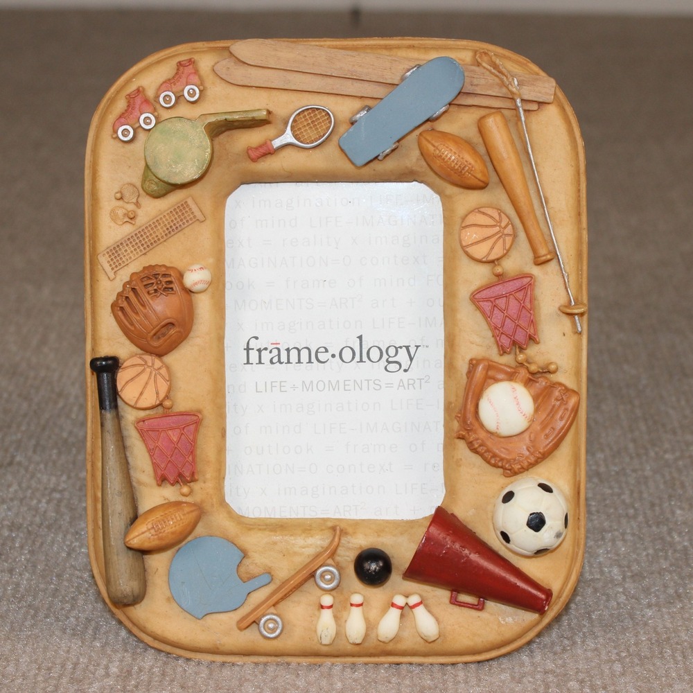 Frameology Sports Themed 3D Resin Picture Frame Baseball Soccer Football 5x7